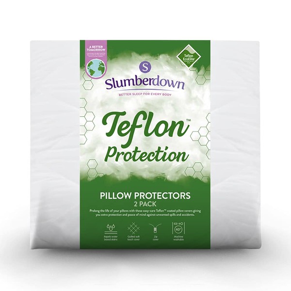 Slumberdown Teflon Pillow Protector, 2 Pack