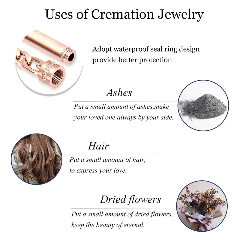 Minicremation Cylinder Cremation Urn Bracelet for Ashes Stainless Steel Memorial