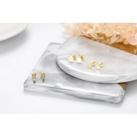 MASOP Sterling Silver Earring Set 3 mm 4 mm 5 mm Round Stud Earrings Gold Silver 925 Set for Women Men Girls, Silver