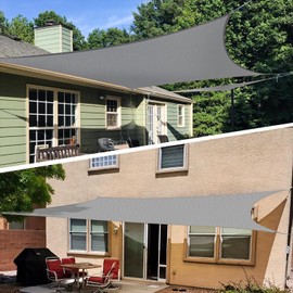 TANG Sunshdes Depot 13' x 13' Sun Shade Sail Square Canopy Shade Cover UV Block for Backyard Pergola Porch Deck Garden Patio Outdoor Activities (Light Grey)