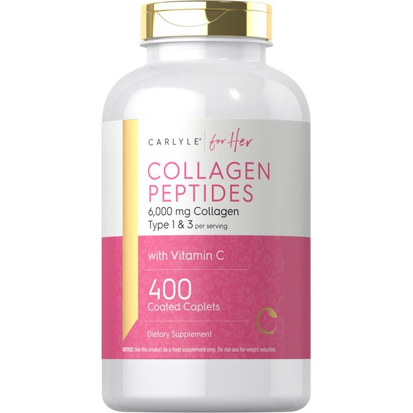 Carlyle Collagen Peptides 6000mg | 400 Caplets | with Vitamin
