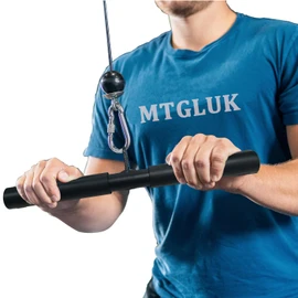 Mtgluk LAT Pulldown Bar, Straight Lat Bar with Handle Cable Machine Attachment, Pull Down Bar for Bicep & Tricep Curl for Home Gym (40cm)