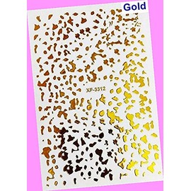 Irregular Spot Printing Polka-Dot Gold-Foil 3D Nail Stickers 3312 Gold for Nails Design Nail Art Stickers Decals Supplies Manicure Tips Sticker Colorful for Nail Decorations