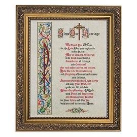 Gerffert Collection Bless Our Marriage Framed House Blessings Print, 13 Inch (Ornate Gold Tone Finish Frame)