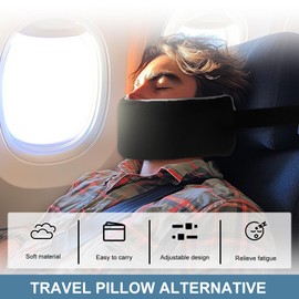 FwQoFvk Airplane Head Strap Portable Headrest Pillow With Adjustable Buckle - Space Saving Travel Sleeping Pillow, Eye Masks - Stops Heads Bobbing for Car and Plane Travel