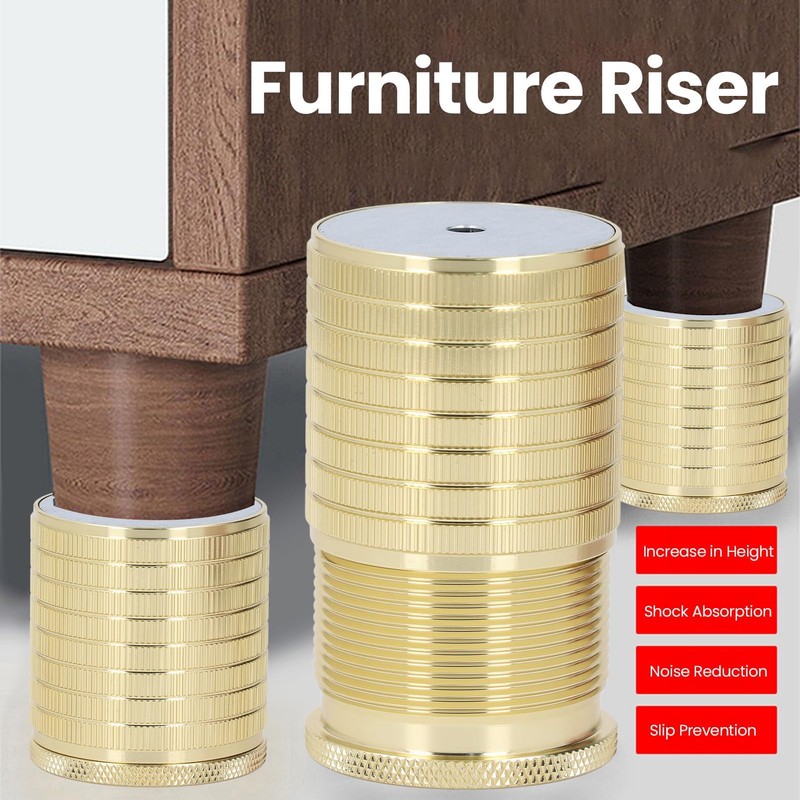 2 Pack Adjustable Furniture Bed Risers, Heavy Duty Aluminum Alloy