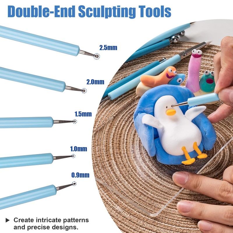 Dotting Tools, Silicone Clay Sculpting Tool, Ceramic Clay Ball Stylus