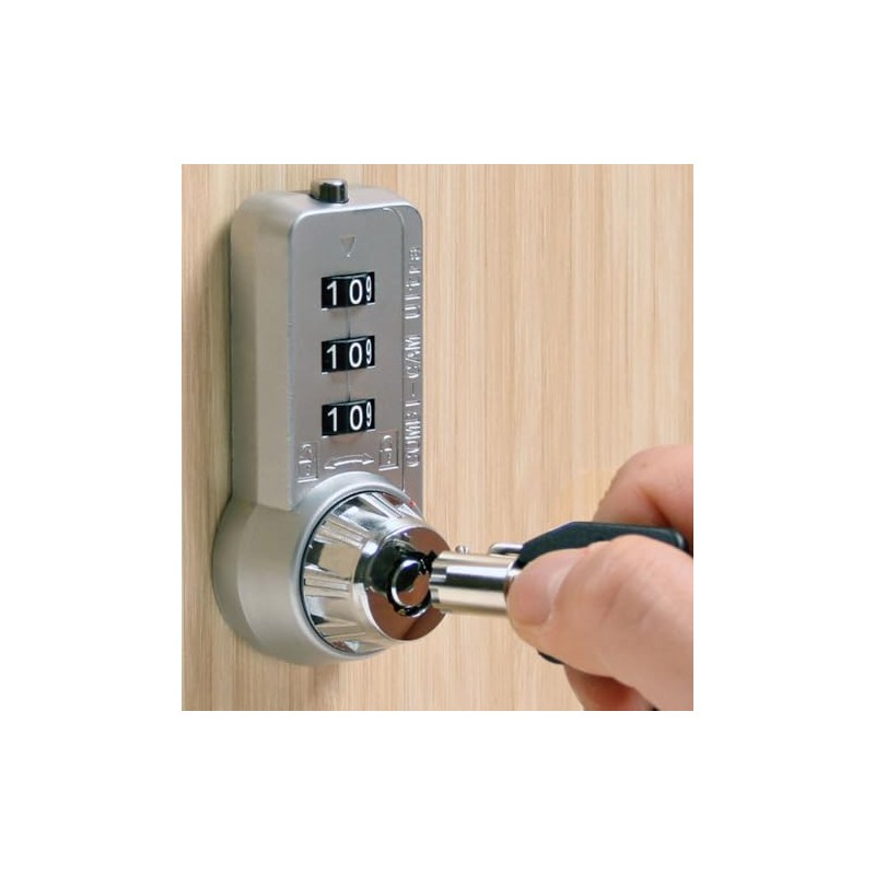 3 Dial Combination Cam Lock w/MK Override Key, 7/8"