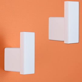 RANDOM Matte White Towel Hooks Bathroom Hardware Accessories Hook 304 Stainless Steel Wall Hook White Matte White Robe Hook for Bath Kitchen Contemporary Style Wall Mounted 2 Pack.