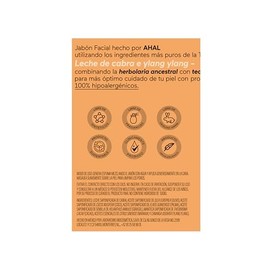 AHAL - Jabon Facial Natural en Barra - Limpieza Profunda, Luminosidad y Balance Natural Facial - 80 gr (Leche de Cabra)