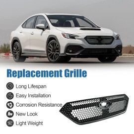 unbranded Front Bumper Grille Grill for 2022-2023 Subaru WRX STI Sport Full Gloss Black