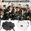 Graduation Cap Headband Insert, Black Flower Secure Graduation Hat Hair