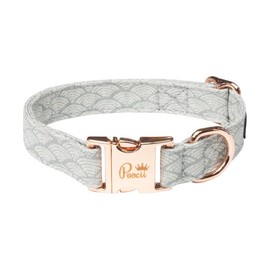 Collar de perro de mezcla de algodón duradero, bonito y elegante, ajustable con cierre de metal, fabricado en Estados Unidos (Serene Teal, X-Small)   