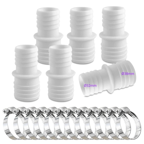 Hose Connectors 32 mm to 38 mm Diameter Set with