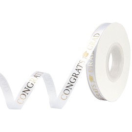 Graduation Ribbon Class of 2025 for Flower Bouquet White Ribbon Class of 2025 GraduationRibbon 3/8 in 25 Yards Congrats Grad Ribbon GraduationSeasonribbons Classof 2025 ribbonfor DIY Craft Gift