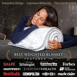 Aricove Cooling Weighted Blanket, 20 lbs, Twin Size for Adults, Luxury Heavy Blanket, Silky Soft Bamboo Viscose, 48x72 inches, Machine Washable, White