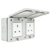 Double Gang Weatherproof 2 x 3 Pin UK Power Socket