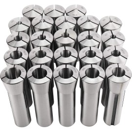 8milelake 23 Piece R8 Collets Set 1/16" to 3/4" for Bridgeport High Precision Hardened