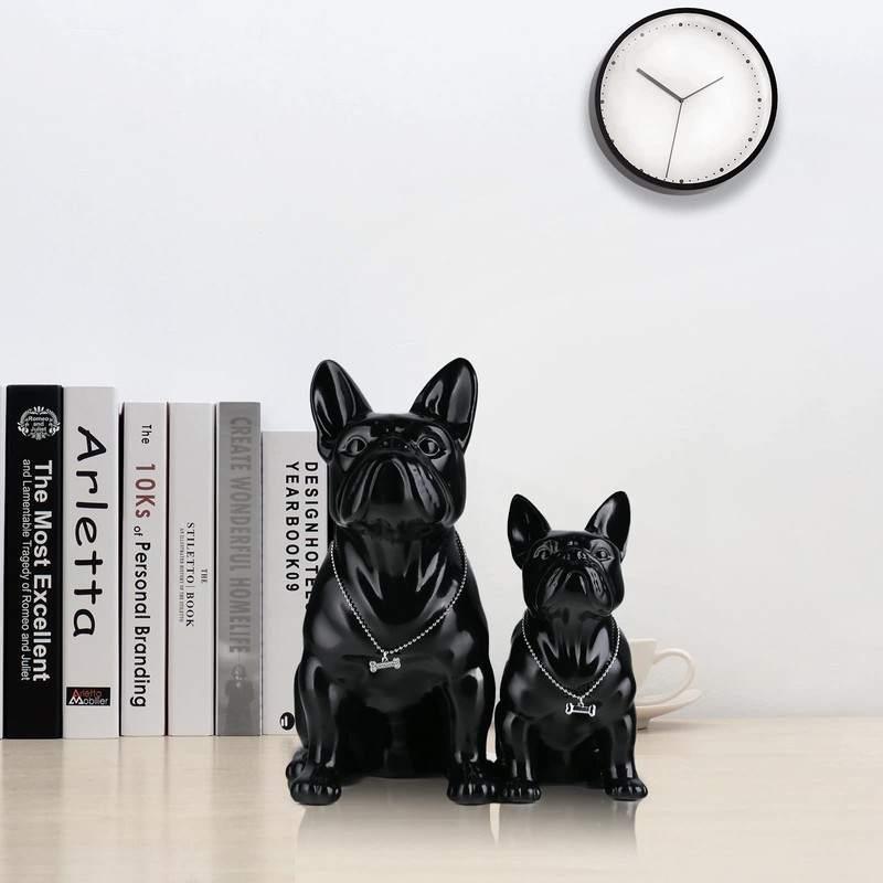 suruim Resin English Bulldog Statue French Bulldog Sculpture Home Decor
