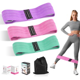 Fabric Resistance Bands for Working Out, LIOUCBD 3 Level Booty Leg, Butt, Glute, Stretch Bands for Women and Men, Exercise Band Workout Sets for Pilates, Yoga Starter, Home Gym Fitness