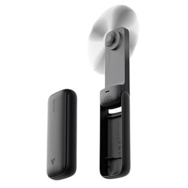 Aecooly Slim Portable Fan, Thin Handheld Fan, USB Rechargeable Mini Personal Fan [19H Max Cooling Time], Battery Powered Small Foldable Pocket Fan for Travel, Summer, Gifts for Women, Girls -Black