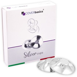 COVERbasics SilverCups Silver Nursing Cap Protects and Soothes Sore and Sensitive Nipples, Nickel Free (Regular)
