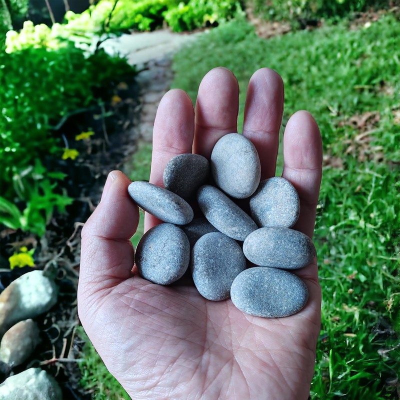 ZEN&TAO Small Size Smooth Flat Pebbles Hand Picked Stacking Stones