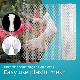 Pet & Garden Safeguard - 15.7IN x 16.4FT Roll - White Plastic Netting, Multi-Use Decorative Fencing for Poultry, Dogs, Rabbits,Chicken and Snake Barrier