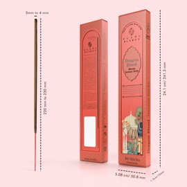 Incense Sticks, Dragons Blood Incense, Made with Natural Ingredients, Hand Rolled Aromatic Masala, 40 Stick Pack, 45-60 Minute Burn Time, Best for Home Fragrance, Meditation, Yoga, Spiritual Healing