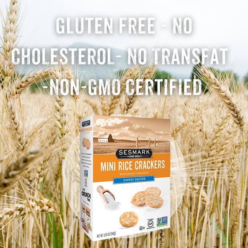 Sesmark Mini Rice Crackers Simply Salted - Gluten Free Rice