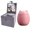 Umberdom Matte Ceramic Cat Ashes Urn, Pink, Large