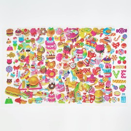 SIX VANKA 3D Puffy Stickers for Kids, 8 Different Sheets Including Food Sticker for Boys and Girls