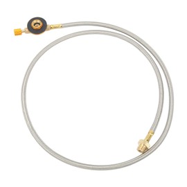 BORDSTRACT Propane Adapter Hose, 39.4in Braided Propane Hose Extension, Gas Tank to Stove Adapter Hose, Replacement Stainless Steel Gas Tank Extension Tube for BBQ Grill, Fire Pit