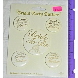Beistle Bridal Party Button set #60479, 5/pk