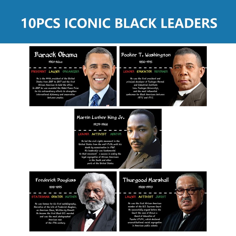 Arosche Black History Month Decorations Posters 10pc Famous African American