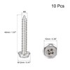 sourcing map Phillips Hex Washer Self Tapping Screws, M6 x