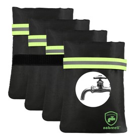 4Pack Outdoor Faucet Covers for Winter Freeze Protection 8.5″x5.9″x1.9″ Thicker Hose Bib Covers for Wall Taps Outside, Waterproof & Frost Free Insulated Spigot Cover with Unique Reflective Strips