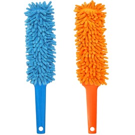 2 Pcs 15" Gap Cleaning Dusters, Microfiber Feather Duster, Blind Duster, Washable and Removable Duster Head, Cleaning Tool for Window,Blind,Car,Wall, Dead Corner Gap, Furniture, Sofa, Screen