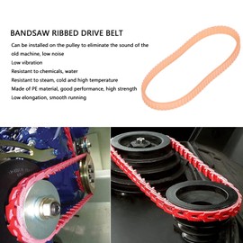 Band Saw Belt for Woodworking, 34cm Circumference Band Saw Motor Ribbed Drive Belt High Strength Practically Waterproof for Lathes