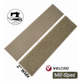 VELCRO 2" Wide x 24" (Inch) VELCRO® Military Spec Sew-On Fastener  (Hook & Loop) - Tan