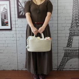 Organizador de pañales para bebé para niña, niño, cuerda de algodón, cesta de almacenamiento de guardería, bolsa portátil para cambiador, coche, viajes, baby shower, regalos para recién nacidos, artículos imprescindibles de avena