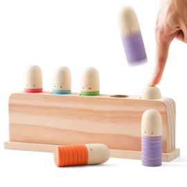 Promise Babe Pop Up Puppets | Multicolor Wooden Color Sorting & Montessori Color Matching Toys | Preschool Learning Educational Toys for Kids Boys & Girls Ages 3+