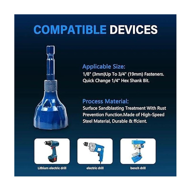 Deburring External Chamfer Tool, Remove BurrTools with Quick Release Shank,