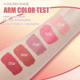 Velvet Liquid Blush, Natural Matte Finish Looking, Dewy Cheek Tint, Soft Cream Face Blush,Moisturizing Lightweight Blendable Feel,Long-Lasting 0.25 oz/7.5ml - 05#