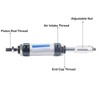 WOWCLEDED Pneumatic Cylinder MALJ Series Stroke Adjustable Small Mini Cylinder