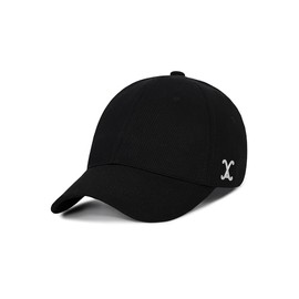VARZAR VA Curved Stud Ball Cap, 4 Colors, Unisex, Korean Brand, Korean Fashion Hat, UV Protection, Deep, Small Face Effect, SNS Topic, Celebrity Wear, Black, 56 to 60 cm