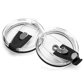 Diumepo 20 oz Tumbler Lids for YETI Rambler, 2 Pack Spill-Proof Lids for 3.2 inch diameter Tumbler, Covers for 20 Ounce Cup(Black)