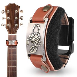 Facmogu Guitar String Mute Dampener, Adjustable Guitar Noise Reducer Dampener Fret Wrap, String Cover Fingerboard Mute Tape, Guitar Muting Wraps for 6/7-String, 4/5/6-String Bass (Scorpion Pattern)