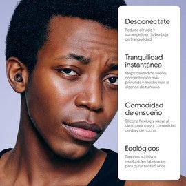 Loop Quiet 2 Tapones auditivos - Reutilizables y ultracómodos que reducen el ruido para el descanso, concentración profunda, viajes, sensibilidad al ruido | Reducción de ruido de 24 dB (S/R)