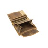 Mens and Ladies Wallet with flap LEAS, Genuine Leather, cognac